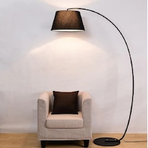 Riolight Retro Siyah Hareketli Kumaş Başlık Metal Gövde Lambader