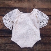 Beyaz Yenidoğan Bebek Kız Çocuk Dantel Çiçek Pamuk Romper Tulum Kıyafetler Sunsuit Giysileri