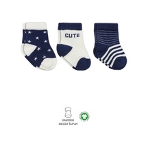 Diğer Markalar 3'lü Penye Cute Stars Soket Çorap Bs10115 Lacivert Çok Renkli