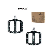 Wake Alüminyum Rulmanlı Siyah / Yeşil Kamuflaj Desenli Pedal