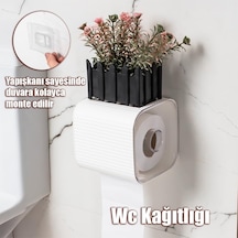 Porsima Yapışkanlı Banyo Tuvalet Kağıtlığı Wc Peçetelik Kağıtlık Tutucu Tuvalet Kağıt Organizeri Beyaz Diğer