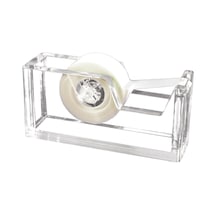 Şeffaf Akrilik Ofis Bant Dispenseri, Standart 3/4 "yedek Rulolara, Ofis Düzenleyicisine, Masa Aksesuarına, 1.8" X 5.6" X 2.9", Tek Elle Dağıtım İçin Kaymaz Ayaklar