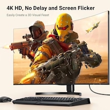 4k 1080p 120hz Displayport 1.2 To Hdmı 1.4 Örgülü Kablo, 3m, 35843