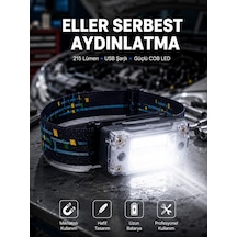 Kompakt Led Kafs Feneri Usb Şarjlı Manyetik 2 Işık Modlu 215 Lümen Yeni Nesil 92502500