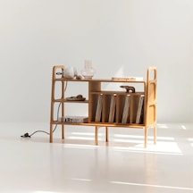 Woodesk Legno, Ahşap Kitaplık Ve Raf Ünitesi, 120x90, Tik Renk