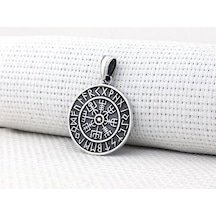Viking vegvisir 925 Ayar Gümüş Kolye Ucu