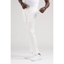 Slimfit Beli Lastikli ve İplikli Jogger Düz Kumaş Pantolon 001