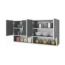 Kenzlife hazır mutfak vesper gri 060*120*32 mutfak banyo dolabı kapaklı raflı