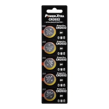 Power-xtra 3v Lityum Pil Cr2032 Cr 2032 3v Düğme Pil 5'li Kart Paket