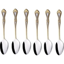 Nehir Lalezar Gold Altın Tatlı Kaşık - 12 Li Tatlı Kaşığı Altın