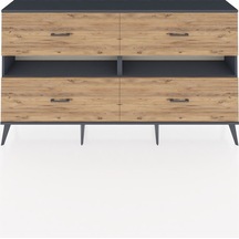 Arges Konsol 2 Raflı 4 Çekmeceli 176x30x99 Antrasit-antrasit/çam Antrasıt/atlas Çam - Antrasıt
