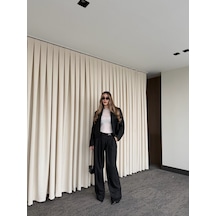 Laluvia Siyah Crop Ceket Pantolon Takım - 9689 Siyah