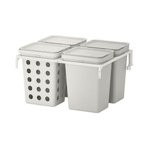 Hallbar Çöp Ayırma Çözümü Beyaz-açık Gri +set 40 Litre Gri
