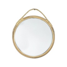 Suntek Yuvarlak Duvar Aynası Rattan Çerçeve 11 '' Yuvarlak Bej