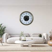 Vintage 60 Cm Çarklı Modern Duvar Saati Renkli