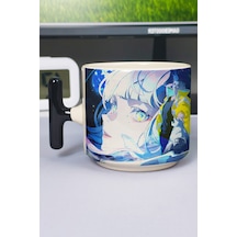 Cyberpunk Edgerunners Anime Baskılı Seramik Lüks Kupa 1 Adet T Şeklinde Özel Siyah Kulp Dalga Kulp V2t Çok Renkli