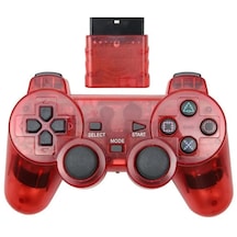Kırmızı-şeffaf Renk Sony Ps2 Kablosuz Denetleyici Gamepad Playstation 2 İçin 2.4g Titreşim Joystick Konsolu Ps2 Aksesuarları