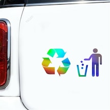 Geri Dönüşüm Ve Çöp Sembolü Etiket Sticker 1