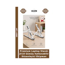 Premium Laptop Standı Jx18 Gümüş Katlanabilir Düzenleyici Ekipman