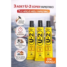 3 Adet U-2 Süper Yapıştırıcı 7 Cc Güçlü Hızlı Yapıştırıcı Çok Amaçlı Metal Plastik Ahşap Deri Yapıştırıcı