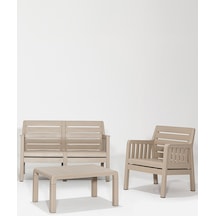 Lara Mindersiz / 2 1 S Bahçe Takımı Balkon - Bahçe - Teras Mobilyası / Cappucino Kahverengi