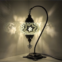 Mozaik Lamba Abajur Otantik Mozaik Gece Lambası Hediyelik Lamba Beyaz