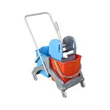 Üçtem CK771 Çift Kovalı Plastik Presli Plastik Taşıyıcılı Temizlik Arabası 2 x 18 L