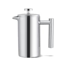 350ml French Press Kahve Kahve French Press French Press Makinesi Gümüş Paslanmaz Çelik Çift Duvarlı Paslanmaz Çelik