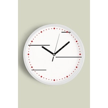 Modern Tasarım Duvar Saati - 30cm - Önü Camlı Beyaz Kasa - Sessiz Mekanizma-jh0450 Beyaz