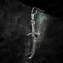 Takılingo 925 Ayar Gümüş Zirkon Taşlı Kartal Pençeli Usta İşi Erkek Kolye Gümüş