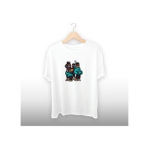 Ekip Detaylı Unisex Tişört Beyaz