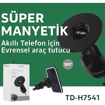Süper Manyetik Araç Telefon Tutucu Td-h7541 360 Dönebilen Metal Kancalı Havalandırma Klipsli 12-13-14 İle Uyumlu Manyetik Destekli Akıllı Telefon Tutucu Td-h7541