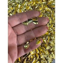 1 Cm 10 Gr Delikli Çelik Altın Sarısı Damla Takı Küpe Kolye Halhal Aksesuarı