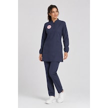 Hemşire Tesettür Forma Yeni Yönetmeliğe Uygun-scrubs Likralı Takım Patriot Bluetesettür Forma Takımı Patriot Blue