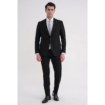 Efor Slim Fit Çift Yırtmaç Gofre Kumaş Esnek Siyah Spor Takım Elbise Tk 940 Siyah Efor Slim Fit Çift Yırtmaç Gofre Kumaş Esnek Siyah Spor Takım Elbise Tk 940 Siyah