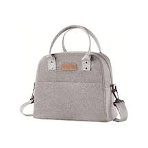 Nt Kadınlar/erkekler/piknik/iş/okul/seyahat İçin Ayarlanabilir Çıkarılabilir Askılı Ve Cepli Büyük Boy Yalıtımlı Yeniden Kullanılabilir Soğutucu Çanta, Gri Çok Renkli