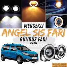 Dacia Dokker 2012-2022 Uyumlu Üniversal Mercekli Angel Sis Farı Metal Su Geçirmez 76 Mm Turu Halkalı Gündüz Farı Sis Farı 55486241