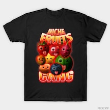 Flood Of Style Silly Ai Fruits Gen Z Brainrot Niche Fruits Gang Erkek Kadın Tişörtü %100 Pamuk Tişörtler Kıs Çok Renkli
