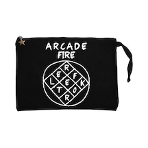 Arcade Fire Reflektor Siyah Clutch Astarlı Cüzdan / El Çantası Siyah