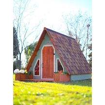 Mandu Ahşap Üçgen Çocuk Oyun Evi Aframe Playhouse