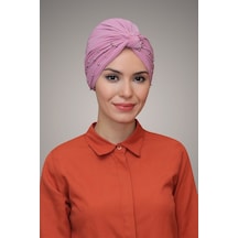 Gül Kurusu Pratik Dolama Tesettür Bone Sandy Kumaş Boncuklu 1870_ Gülkurusu