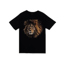 Stoned&Fame Unisex Siyah Aslan Baskılı T-shirt SIYAH