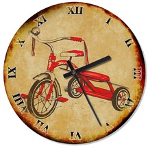 Kırmızı 3 Tekerlekli Bisiklet Akarlı Duvar Saati (408136283)