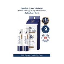 Yulaf Özü Shea Yağı İçeren Nemlendirici Hassas Dudak Bakım Kremi Seti Mılk Baobab Family Lip Balm