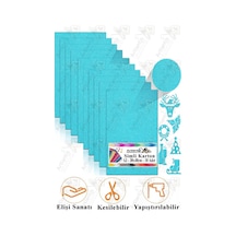 Açık Mavi Simli Karton A3 30x40 Cm 10 Lu 1 Paket Simli Fon Kartonu Parıltılı Kağıt Anasınıfı Kreş Etkinlik Proje Mavi