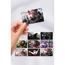 Levi Ackerman Kart Kaplama Sticker 8 Adet Çok Renkli