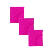 3 Adet 65 X 95 + 10 Cm Anne Yanı Lastikli Penye Kumaş Bebek Çarşafı-fuşya