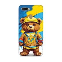 Oppo Ax7 Uyumlu Şapkalı Sevimli Ayıcık Desenli Silikon Kılıf