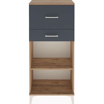 Arges Dolap Tek Raflı 2 Çekmeceli 60x30x134 Çam-antrasit Çam