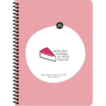 Hisli Şeyler A4 80 Yaprak Defter Çizgili Spiralli Stickerli Neyim Ben Dünyanın Tatlısı Felan Mı